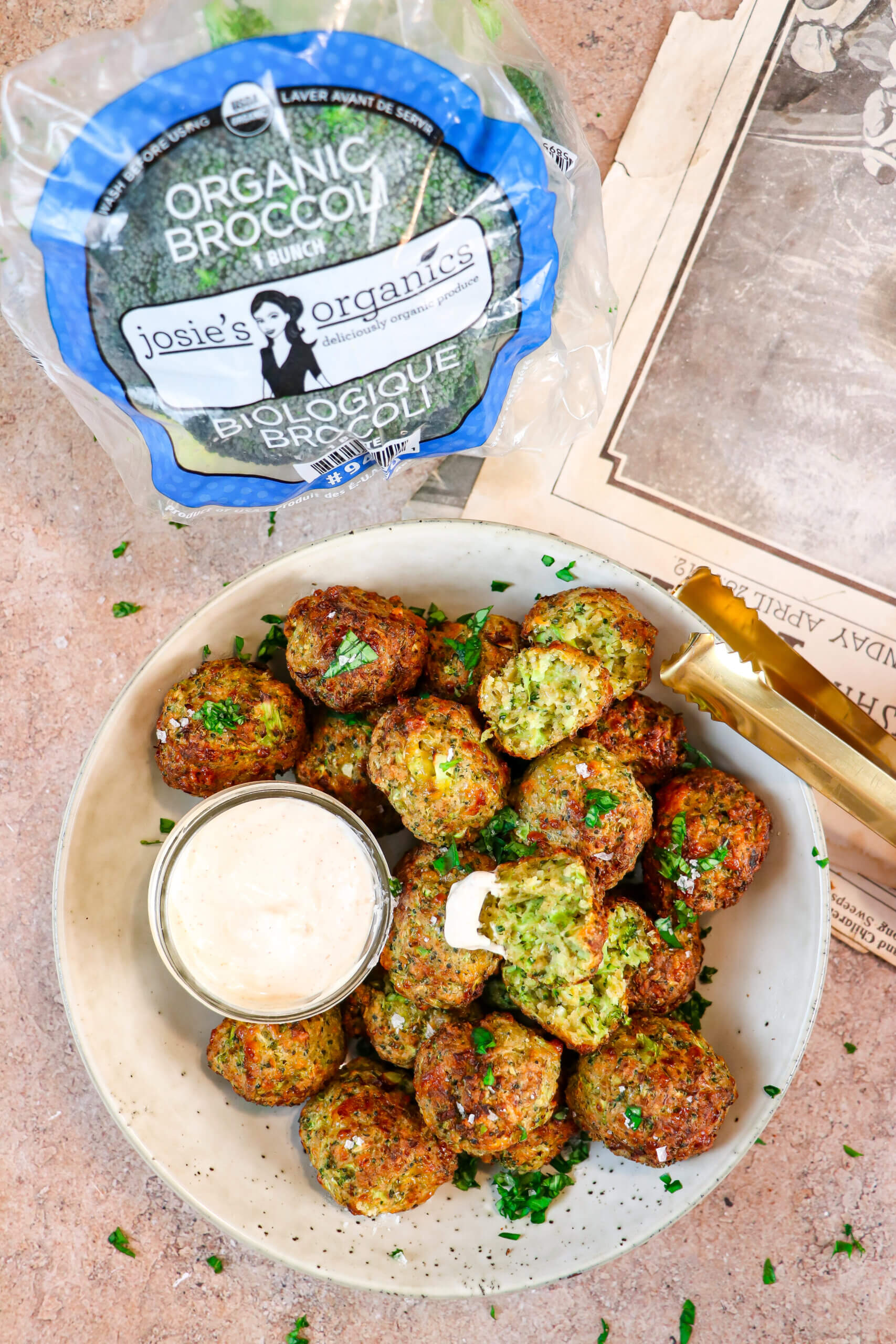 Air Fryer Broccoli Cheddar Bites Josie's Organics